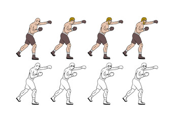 Boxing Fighter Cartoon Character Design Illustration vector eps format , suitable for your design needs, logo, illustration, animation, etc.