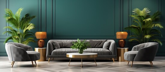 Modern interior design for living area or reception in a contemporary concept