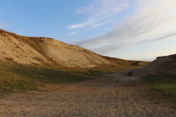 A dirt road in a desert