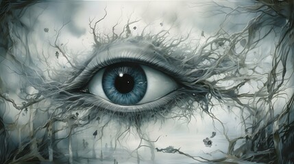 Obraz premium Eye illustration background, pupil and iris design