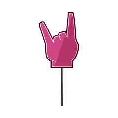 glove foam fan finger cartoon. one sign, winner soccer, blue supporter glove foam fan finger sign. isolated symbol vector illustration