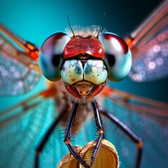 insect, fly, macro, dragonfly, nature, bug, animal, eye, green, closeup, eyes, close-up, wing, head, detail, small, wildlife, wings, pest, close, leaf, close up, face - obrazy, fototapety, plakaty