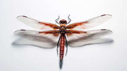 An insect dragonfly bug on a white background.