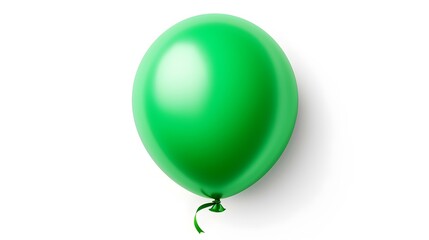 Green Balloon on a white Background. Template with Copy Space 