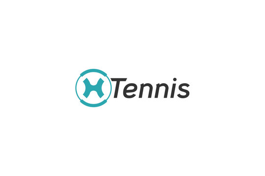 Template logo design solution with tennis ball and inside letter X