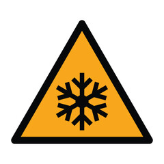 low temperature hazard warning sign,