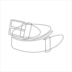 Belt drawn in one continuous line. One line drawing, minimalism. Vector illustration.