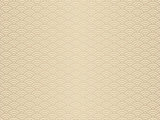 和風背景　金色の青海波模様　ゴールド