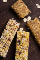 Protein bar cut on the table