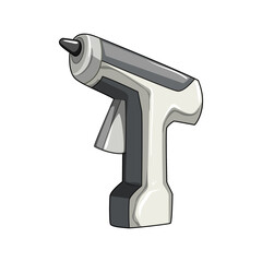 work glue gun cartoon. adhesive melt, electric tool, plastic hobby work glue gun sign. isolated symbol vector illustration
