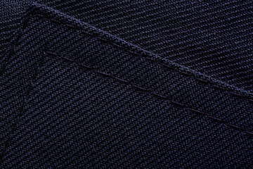 Macro black fabric detail,Black fabric and seam details,Black stitching on black cloth. Black work...
