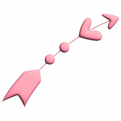 Arrow with hearts pink 3D valentine's day decoration design