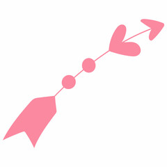 
Arrow with pink heart decoration design.