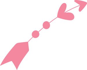 Arrow with pink heart decoration design.