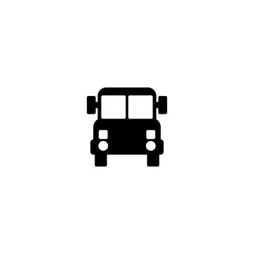 School bus icon simple sign  isolated on white background   