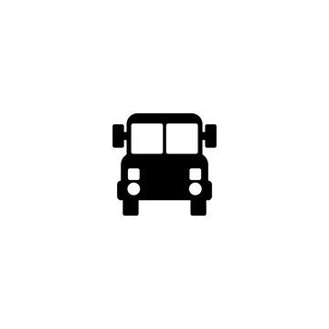 School bus icon simple sign  isolated on white background   