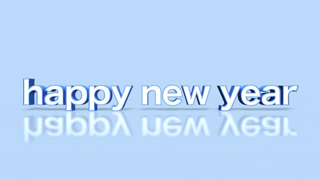 Experience holiday dynamism with rolling Happy New Year text on blue gradient. Modern business promotions and seasonal events, motion abstract background marries festive cheer with modern style