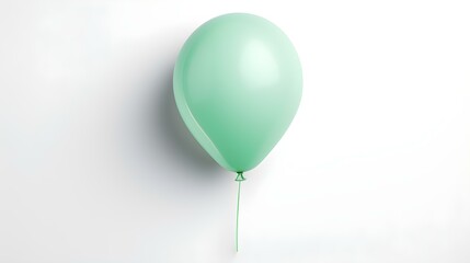 Light Green Balloon on a white Background. Template with Copy Space 