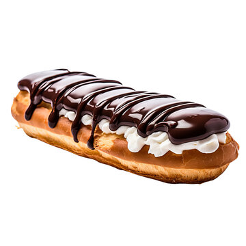 chocolate glazed eclair pastry dessert clip art preview