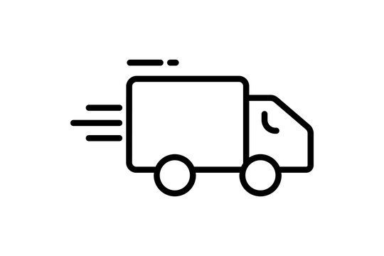 fast delivery icon.delivery truck. icon related to speed. suitable for web site, app, user interfaces, printable etc. Line icon style. Simple vector design editable