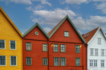 Fototapeta na wymiar Bryggen facades, Bergen. Norway.