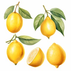 Watercolor Lemons Clipart 