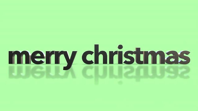 Experience holiday dynamism with rolling Merry Christmas text on green gradient. Modern business promotions and seasonal events, motion abstract background marries festive cheer with modern style