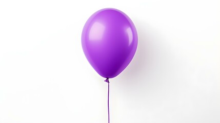 Purple Balloon on a white Background. Template with Copy Space 