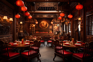 Traditional chinese restaurant - obrazy, fototapety, plakaty