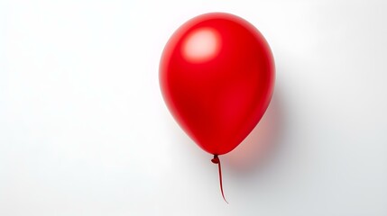 Red Balloon on a white Background. Template with Copy Space 