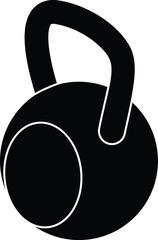 Cartoon Black and White Isolated Illustration Vector Of A Kettlebell Gym Weight