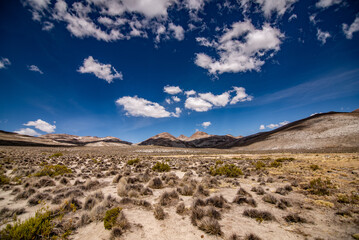 Fototapeta na wymiar Near Arequipa and Misty volcano