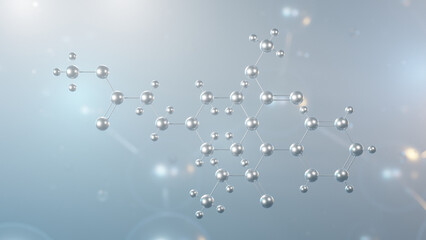remifentanil molecular structure, 3d model molecule, opiate agonists, structural chemical formula view from a microscope