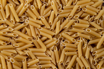 Background of pasta shaped feathers
