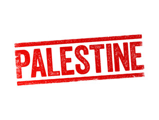 Palestine - state located in the Southern Levant region of West Asia, text concept stamp