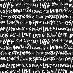 Grunge Dry Brush Lettering Seamless Pattern. Motivation Poster