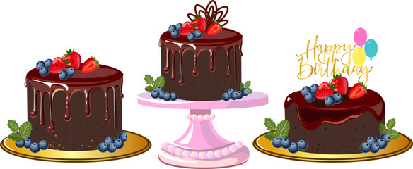 set of birthday cupcakes