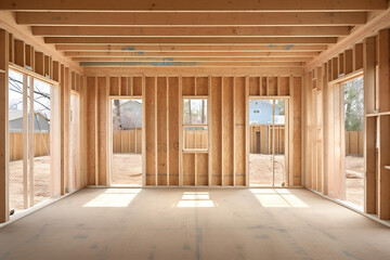 Wood housing architecture interior build home framing construction