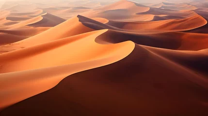 Foto op Canvas Panoramic view of sand dunes in the Sahara desert, Morocco © Michelle