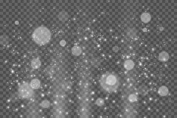 Dust sparks, golden stars shine special light.