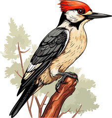 Fototapeta premium Cute woodpecker