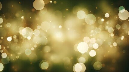 Obraz premium Shiny Background of Khaki Bokeh Lights. Festive Wallpaper for Holidays and Celebrations