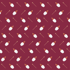 Bordeaux pattern with Sinterklaas mitre and staff - obrazy, fototapety, plakaty