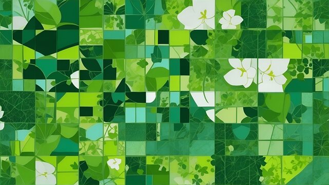Mosaic of green hues background images