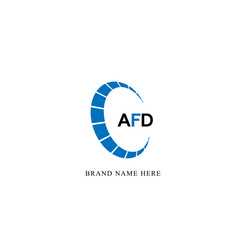 AFD logo. A F D design. White AFD letter. AFD, A F D letter logo design. Initial letter AFD linked circle uppercase monogram logo.