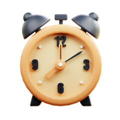 alarm clock 3d icon rendering transparent background