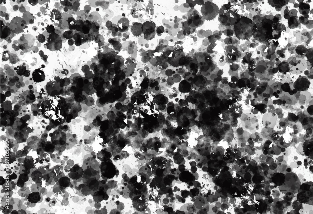Poster Monochrome texture consisting of chaotic graphic elements. Grunge background. Abstract illustration. Overlay for interesting effect and depth. Vector EPS 10