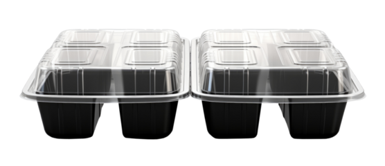 empty plastic containers for takeaway, isolated