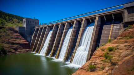 Obraz premium Serene Waters of the Dam