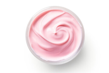 Pink Yogurt Serving in a Transparent Dish